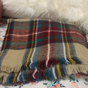 Plaid throw over/ scarf